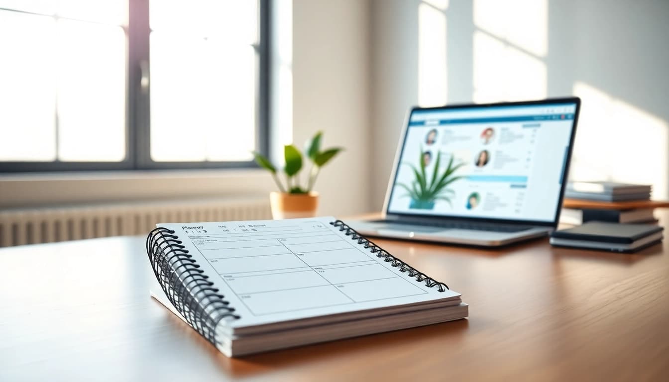 Organize Your Life With AI through a professional workspace featuring a digital planner and AI tools.