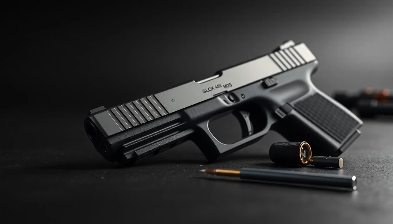 Upgrade options featuring the glock 43 slide mos, emphasizing machining and precision.