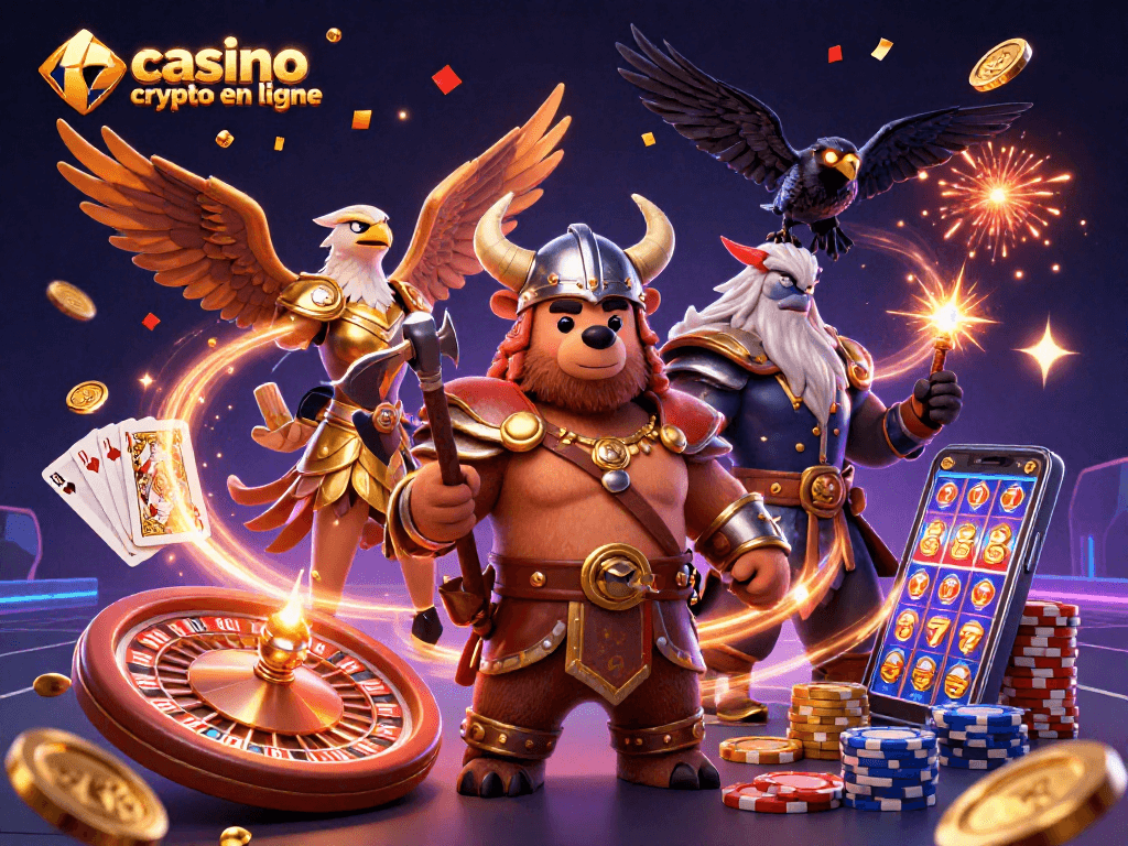 Jouez dans un casino crypto en ligne et découvrez l'excitation des machines à sous avec des ours Vikings et des aigles Valkyries.