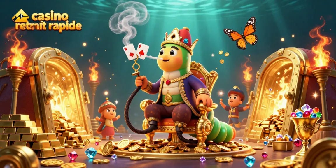 Profitez des retraits rapides au casino avec cette illustration vibrante de jeux d'argent en ligne.