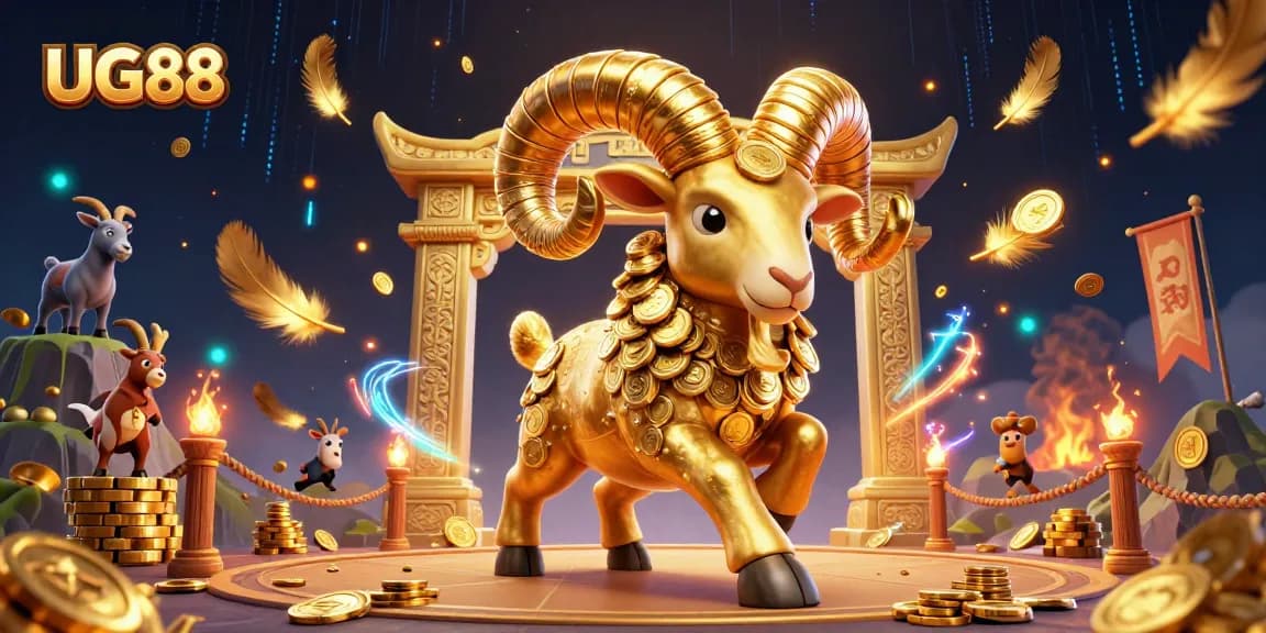 Watch the golden ram charge through the arena as UG88 players engage in thrilling cockfighting action.