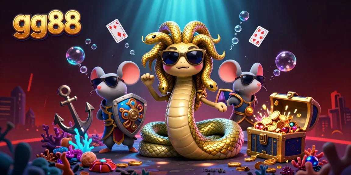 Experience thrilling games at gg88 with vibrant, colorful casino elements and characters.