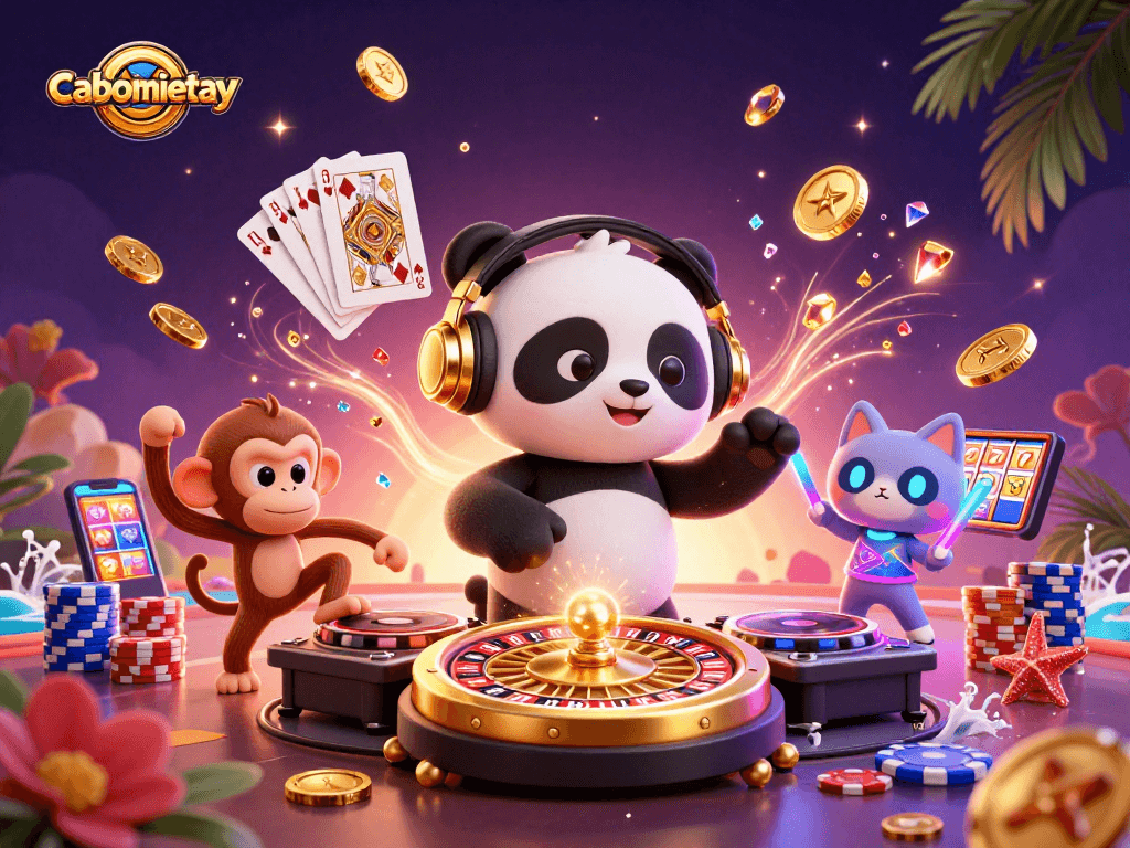 Win big in caoboimientay with exciting 3D cartoon characters and vibrant casino elements.