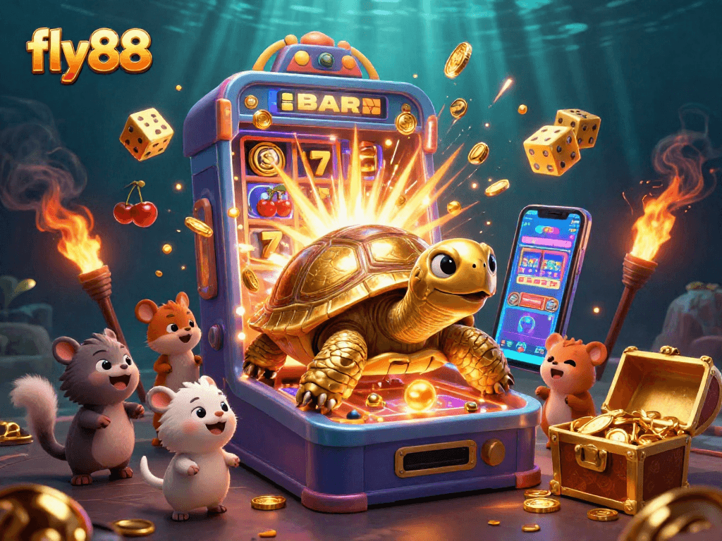 Experience thrilling wins at fly88 with an exciting 3D casino scene overflowing with action and rewards.