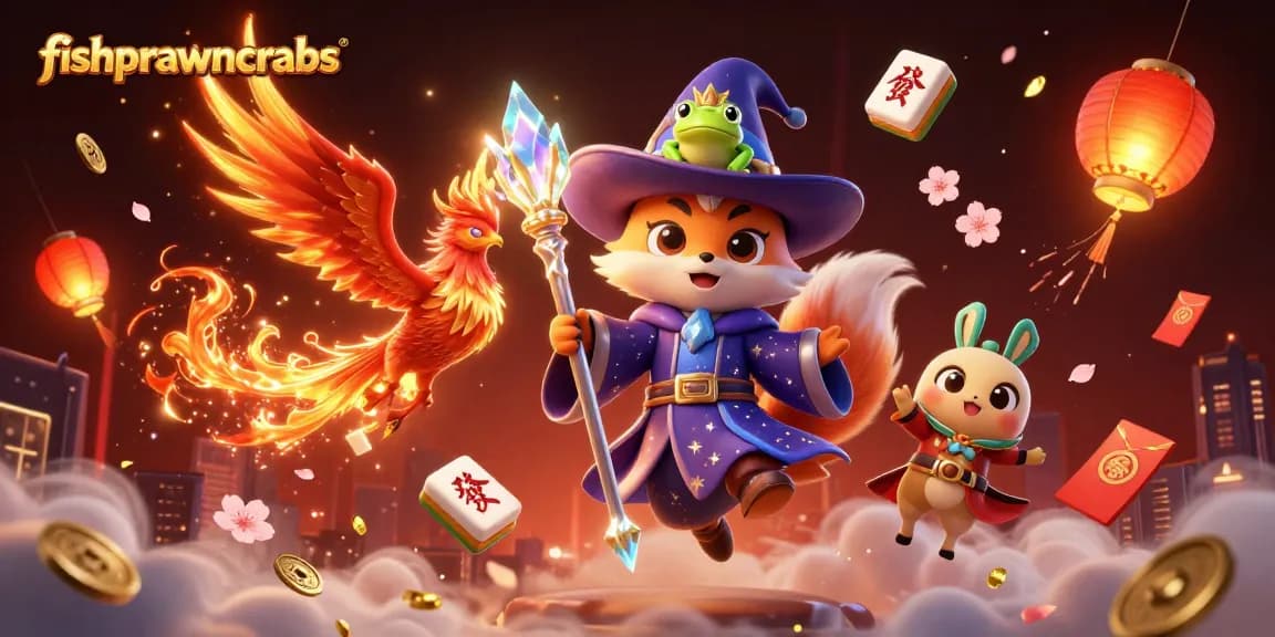 Experience the excitement of fishprawncrabs with a stunning 3D casino-themed illustration.