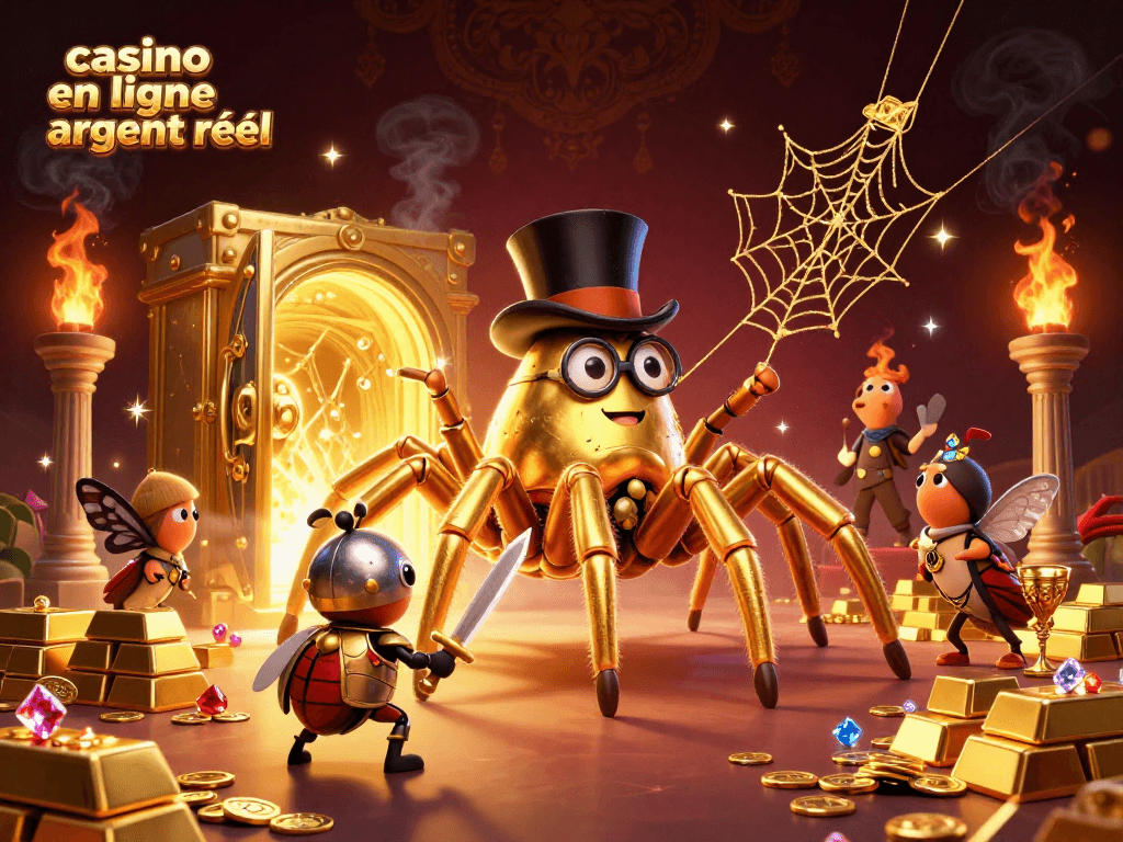 Jouez dans un casino en ligne argent réel avec des personnages captivants dans un cadre luxueux.