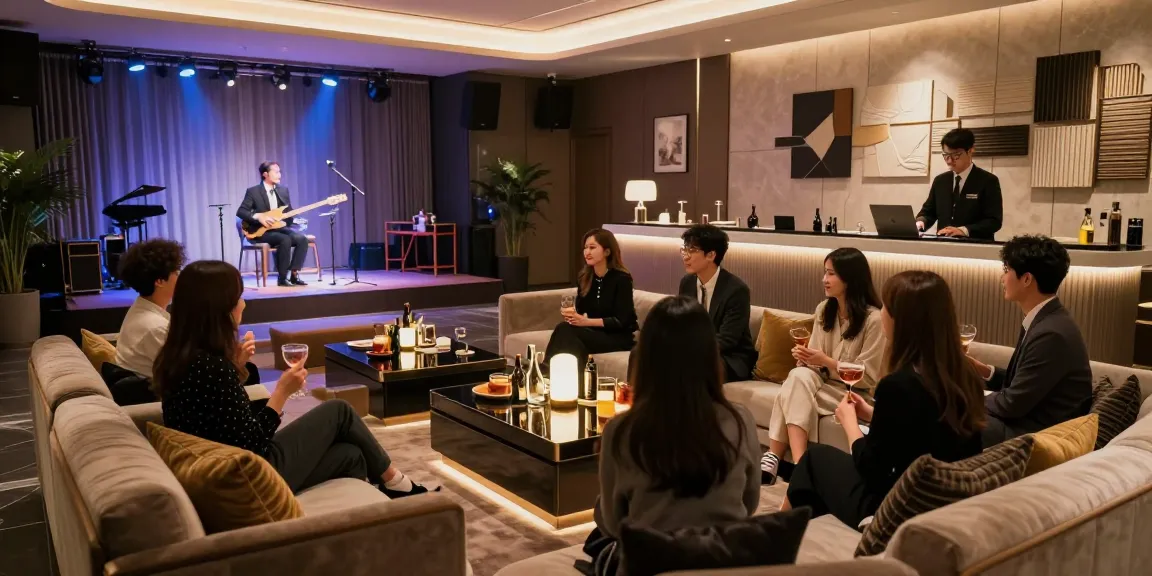 강남 구구단의 고급스러운 프라이빗 룸에서 즐거운 시간을 보내는 손님들 모습