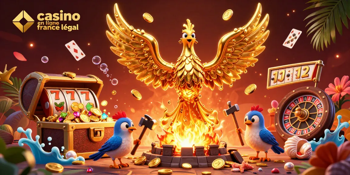 Des jeux passionnants au casino en ligne légal en France avec un phoenix doré et des pièces qui explosent partout.