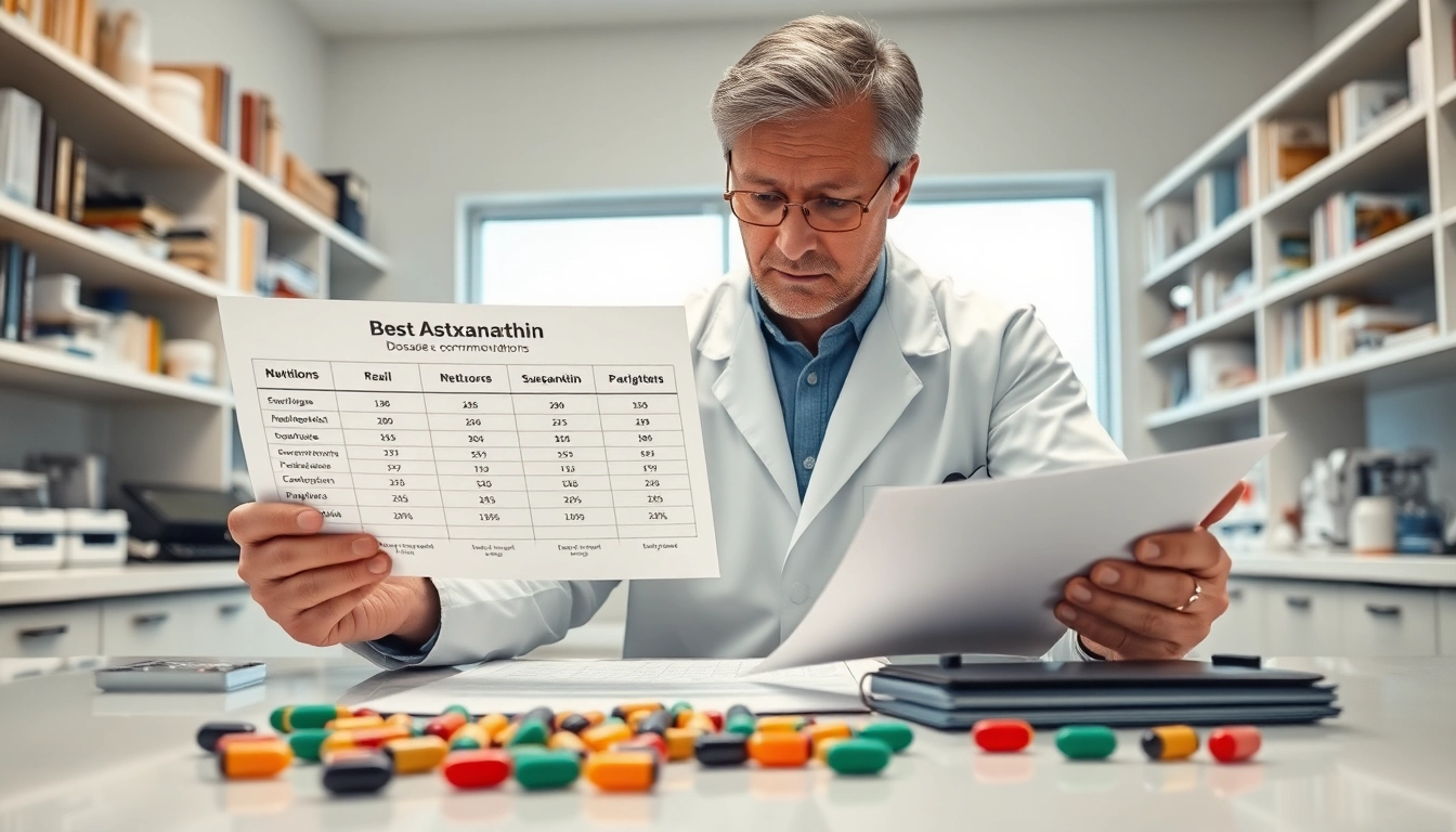 Reviewing best astaxanthin dosage recommendations in a professional lab setting