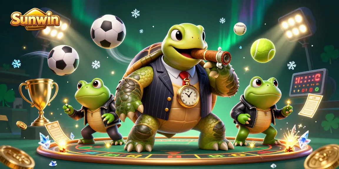 Experience the excitement of Sunwin Casino with colorful characters and dynamic gambling elements.