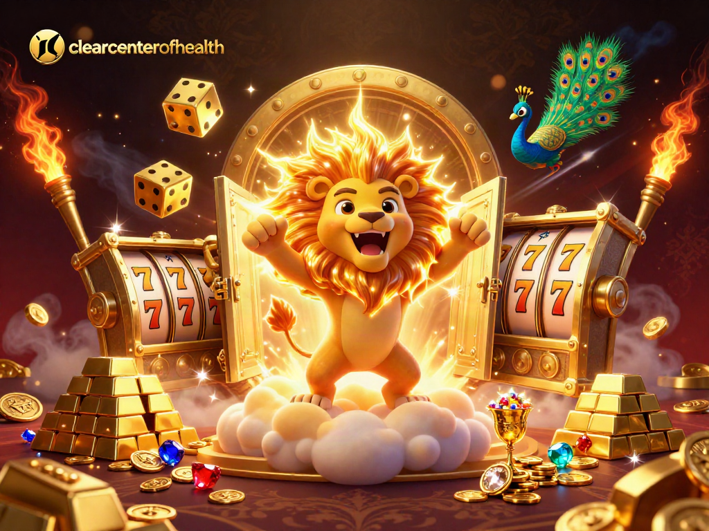 Engage with the exciting world of clearcenterofhealth gaming featuring dazzling golden elements and a roaring sun lion.