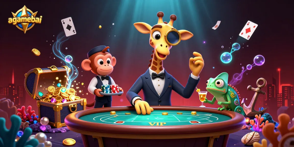 Engage in exciting game action at agamebai with a high-roller poker scene featuring vibrant characters and casino elements.