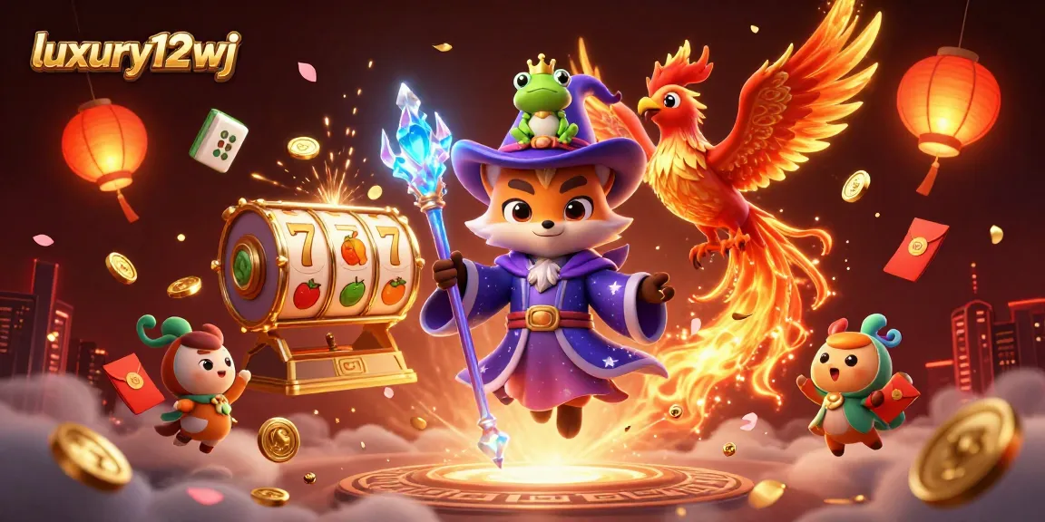 Spin the reels for wins with luxury12wj’s enchanting casino scene, featuring vibrant characters and elements.