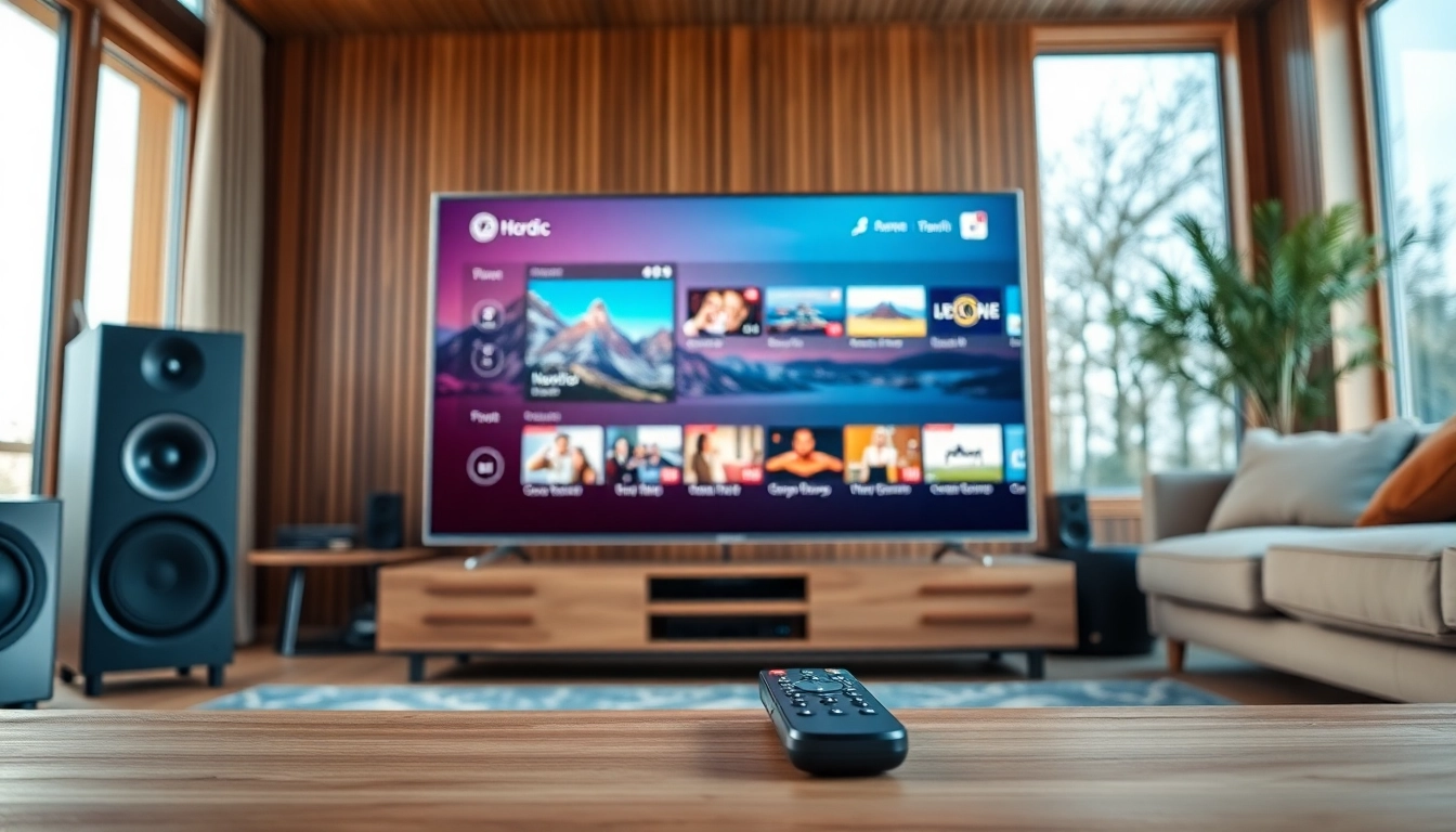 Stream live channels with iptv Norway on a stylish smart TV setup in a cozy living room.