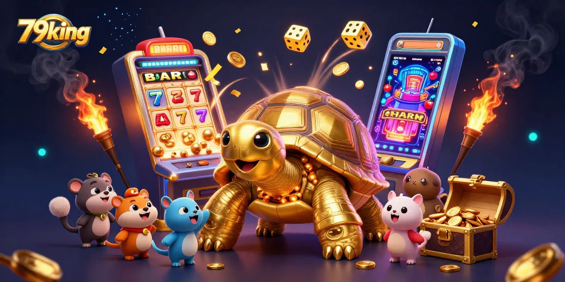Experience the thrill of winning big with 79king's vibrant casino illustration featuring exciting games and characters.