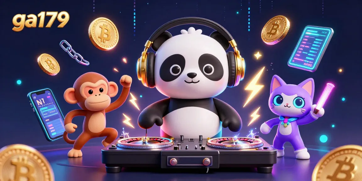 Engage with the vibrant world of ga179 featuring a DJ panda, breakdancing monkey, and rave kitten.