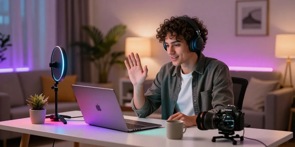 Engaging online streaming setup for adult entertainment at https://kirstenpricexxx.com/ with colorful lighting and modern decor.