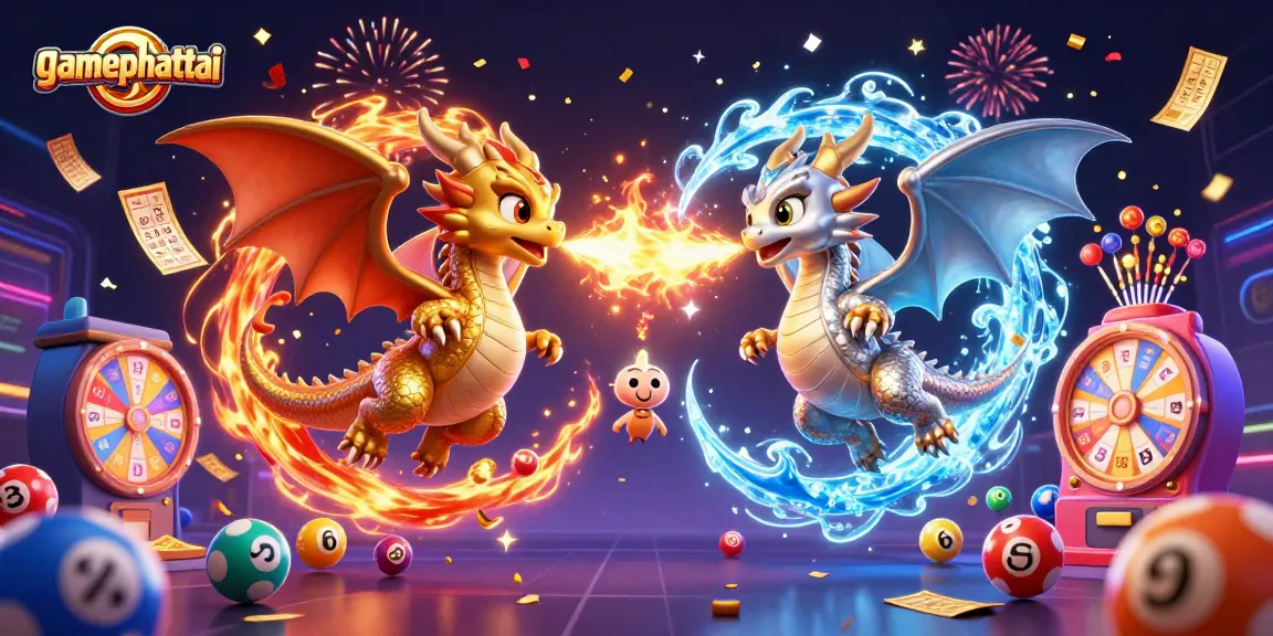 Engage with gamephattai's vibrant online casino action featuring lively 3D dragons and lottery elements.