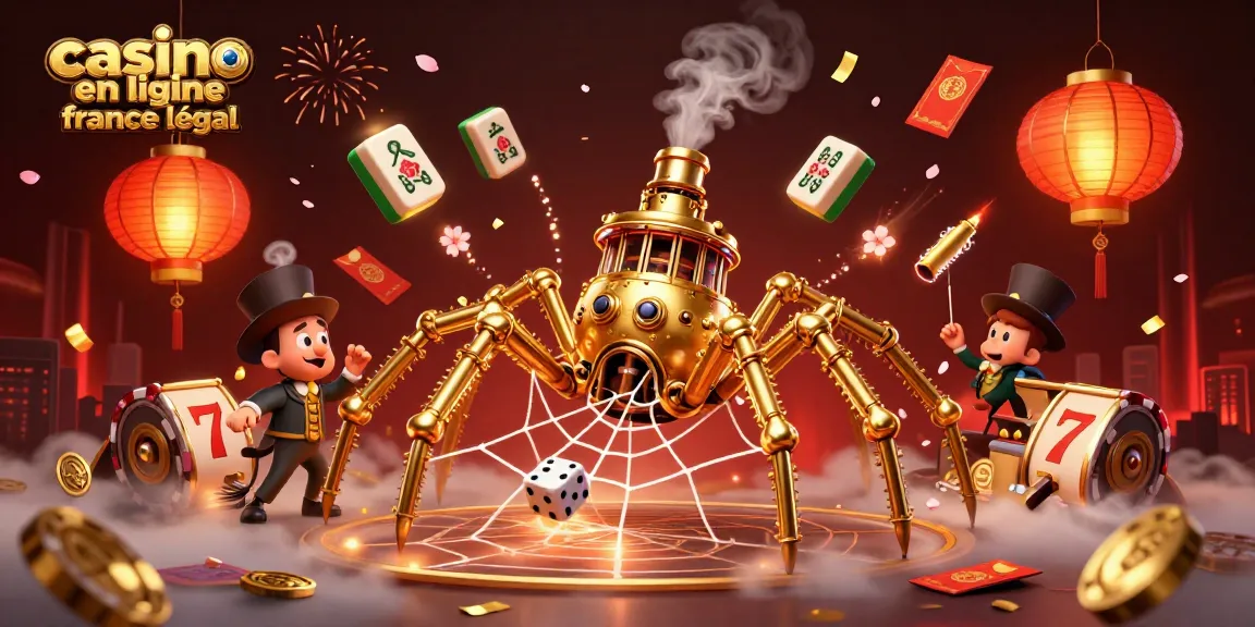 Incarnez le dynamisme du casino en ligne France légal avec une araignée steampunk et des éléments de jeu captivants.