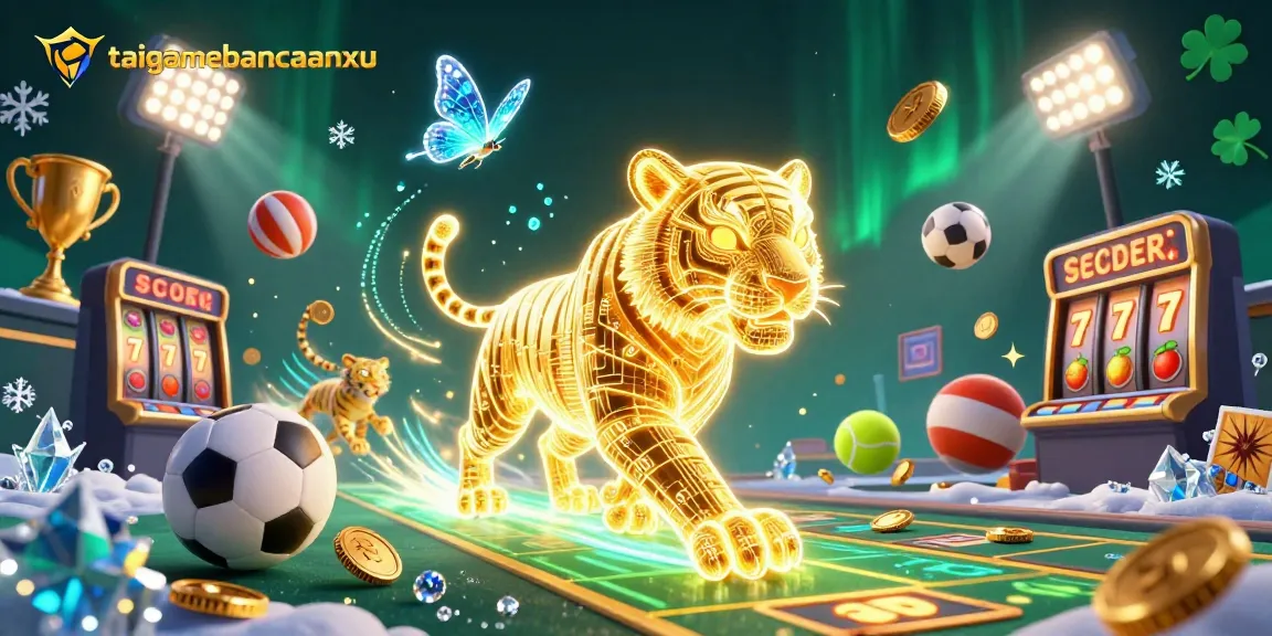 Experience thrilling action in taigamebancaanxu with vibrant casino elements and colorful gaming symbols.