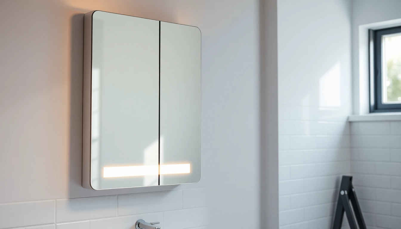 Beleuchtung von badezimmer spiegelschränke beleuchtung reflektiert in elegantem Design und modernem Ambiente.