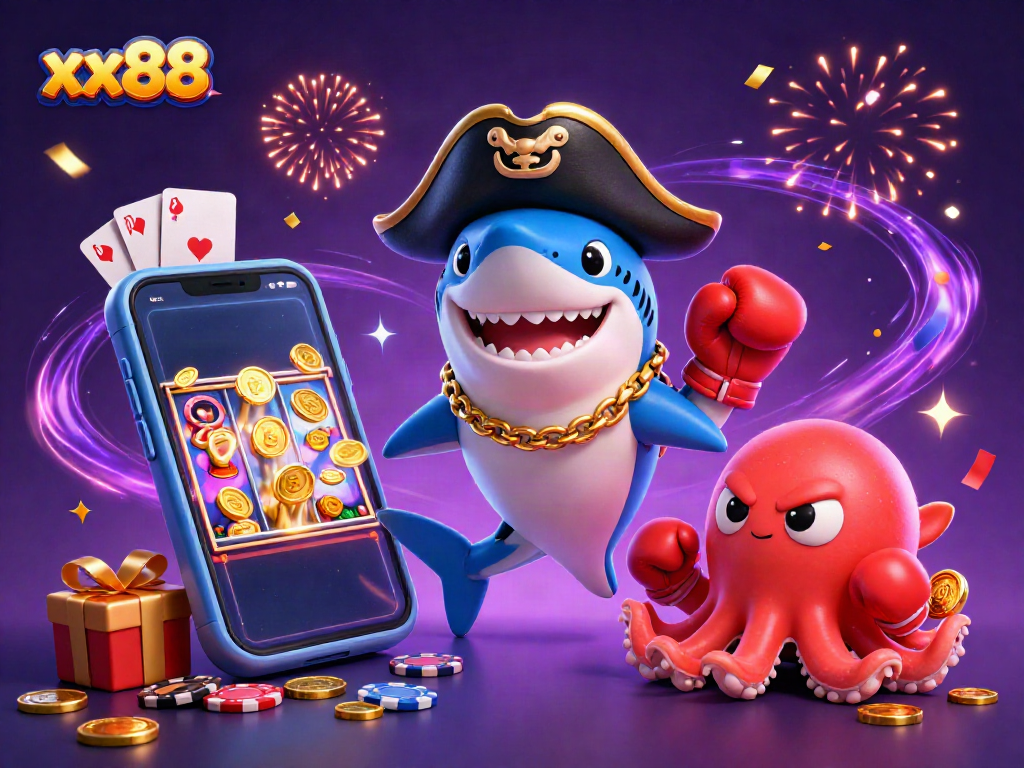 Engage with exciting gaming action at xx88 featuring colorful characters in a vibrant casino setting.