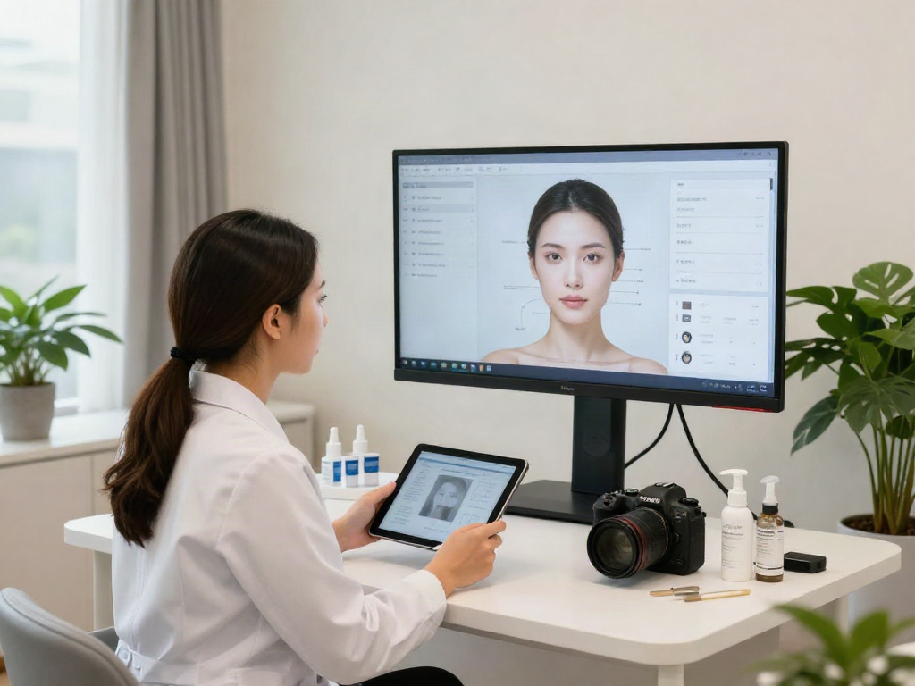 ClinicEvo is a better alternative to QOVES with professional beauty analysis in a modern consultation room.