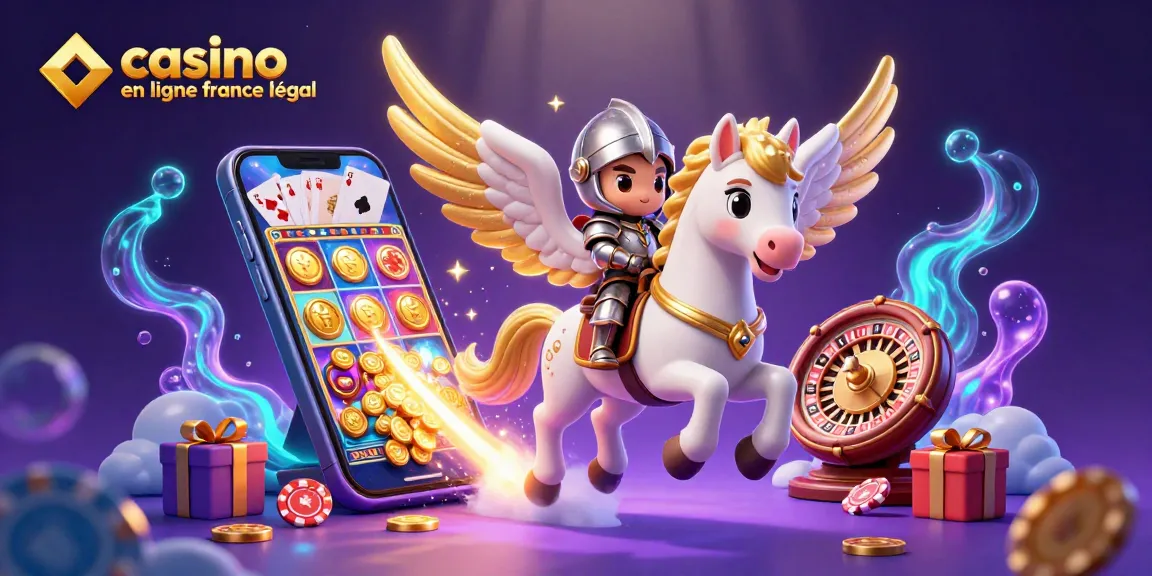 Expérimentez le plaisir du casino en ligne france légal avec un cheval céleste et un chevalier, entouré de jeux dynamiques.