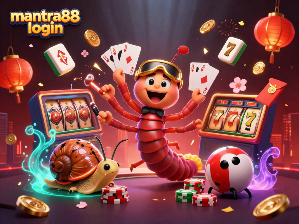 Experience the thrill of winning at mantra88 login with exciting gaming scenes featuring unique casino characters and dynamic elements.
