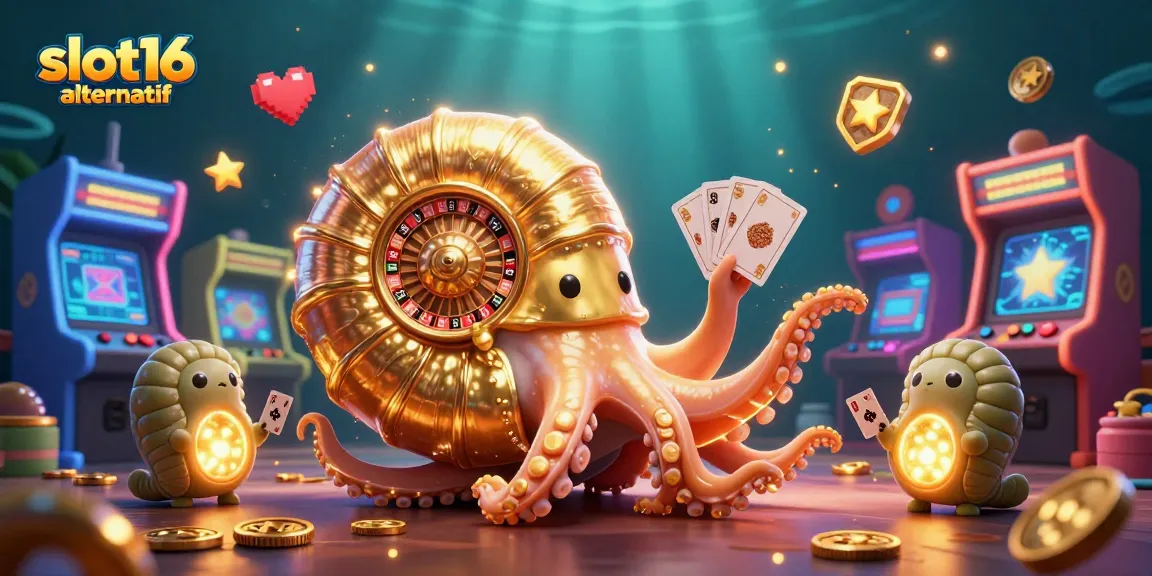 Engage with slot16 alternatif through vibrant 3D casino imagery, showcasing gaming elements and excitement.