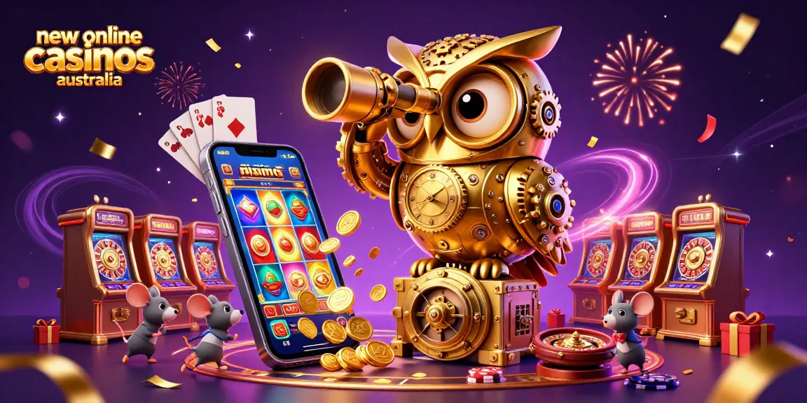 Experience dynamic entertainment with new online casinos australia in this 3D illustration featuring vibrant gambling elements.