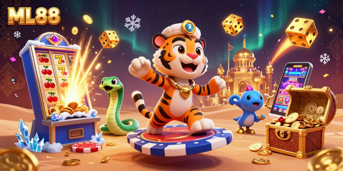 Engage with ML88 casino excitement through a vibrant scene of jackpot wins and fantasy elements
