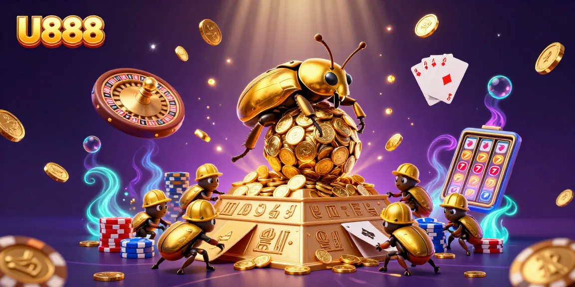 Experience dynamic winning with U888 – a 3D illustration of an epic casino adventure.