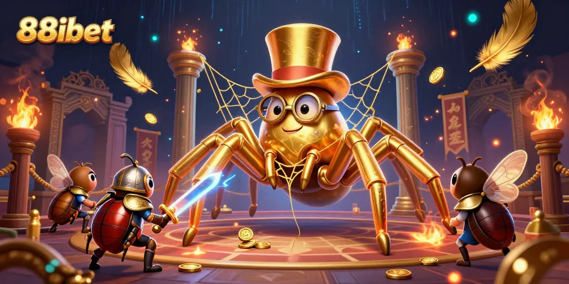 Experience thrilling games at 88ibet with a unique 3D casino-themed illustration featuring epic characters.