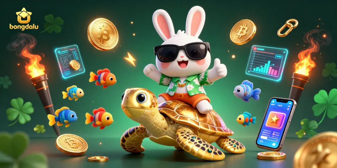 Bongdalu offers vibrant betting insights with a lucky rabbit and a golden sea turtle enriched by blockchain elements.
