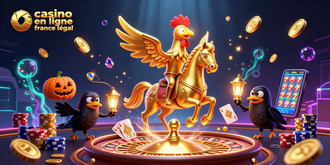 Vivez l'excitation du casino en ligne France légal avec cette illustration 3D captivante et dynamique.