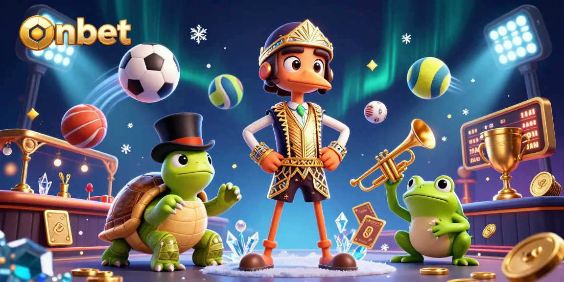 Experience thrilling gaming at onbet with a vibrant, 3D digital casino scene featuring fun characters and rich visuals.