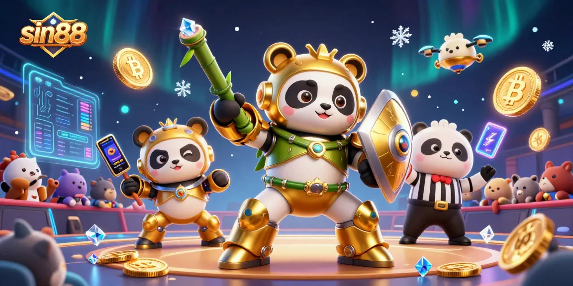 Experience dynamic gameplay at sin88 featuring a thrilling panda mech-suit showdown in a vibrant casino arena.