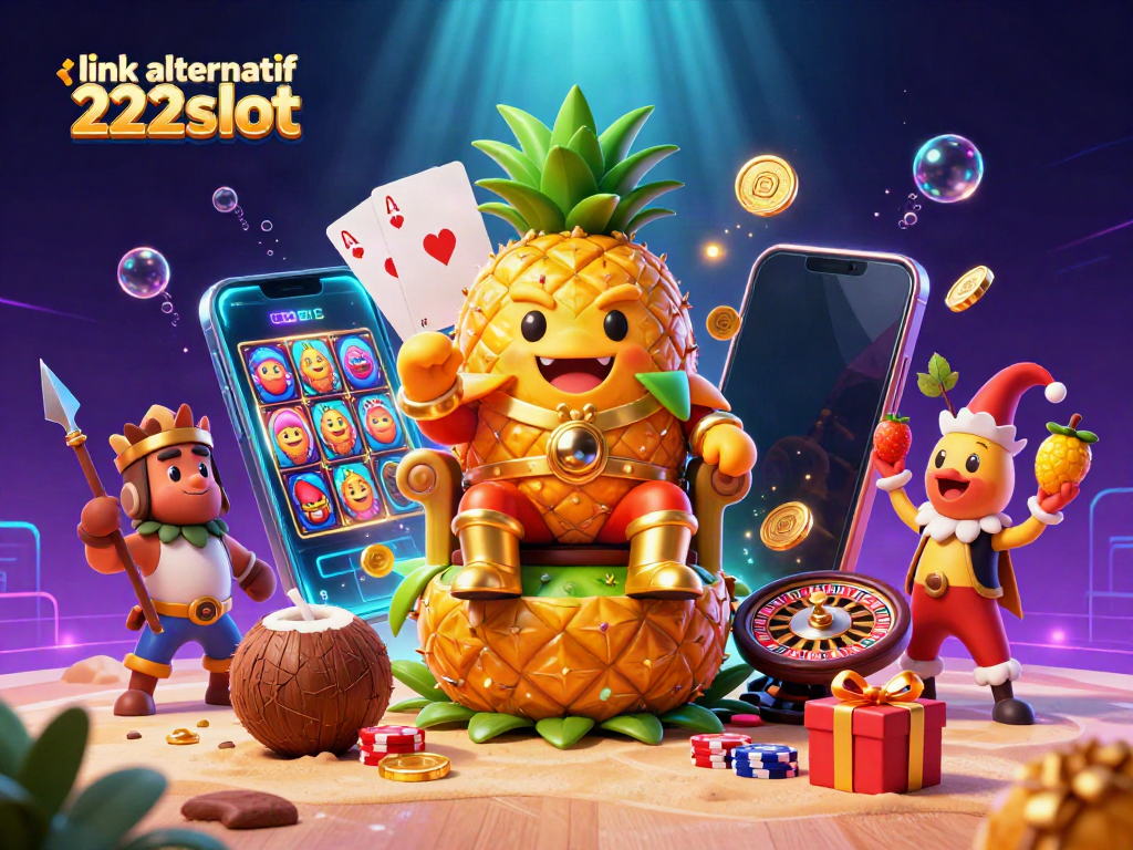 Mendapatkan lebih banyak dengan link alternatif 222slot, raja nanas mengawasi permainan kasino yang berwarna-warni.