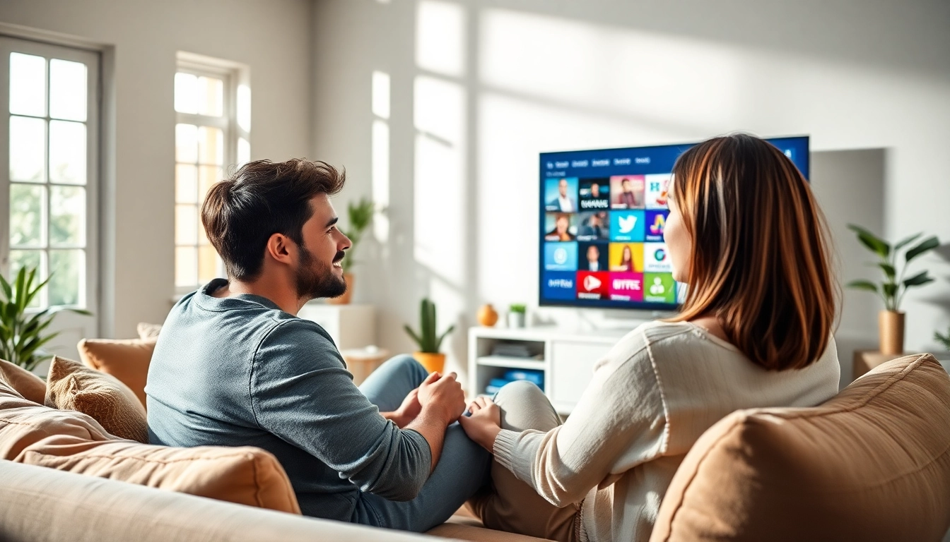 Engage with iptv free trial while enjoying a cozy streaming experience in a modern living room.