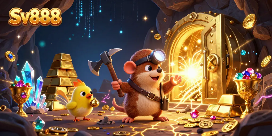 Join the treasure-hunting adventure in Sv888's vibrant casino realm filled with gems and riches.