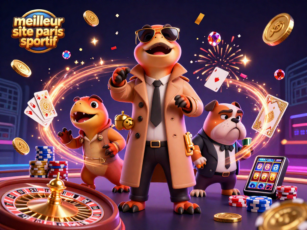Pariez sur le meilleur site de paris sportif avec une illustration dynamique de raptors en costume.