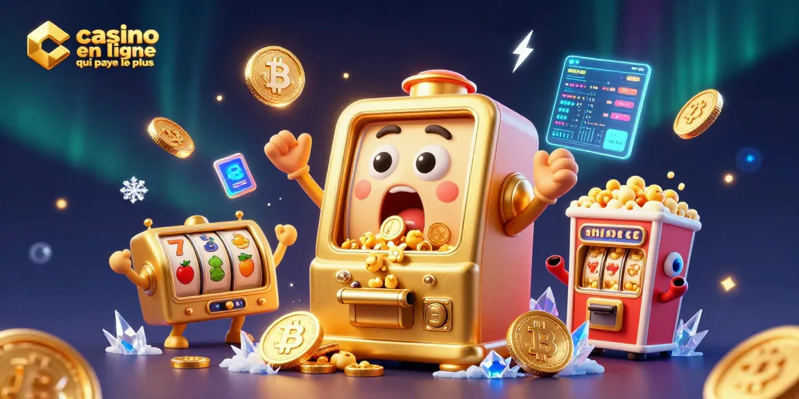 Visualisation d'une machine à sous dorée réussissant à déclencher le jackpot, représentant le casino en ligne qui paye le plus.