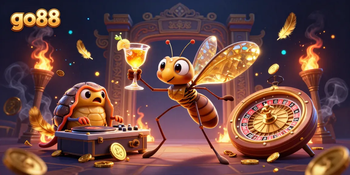 Experience excitement with go88 at this dynamic casino-themed illustration featuring vibrant characters.