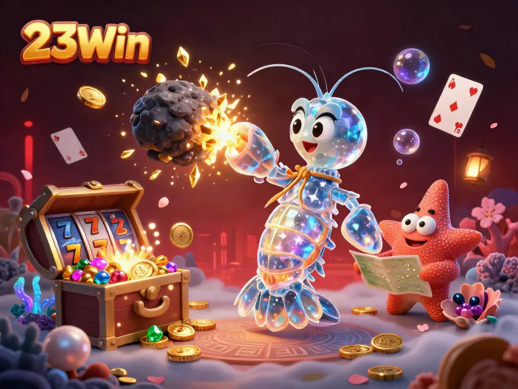 Spin the slots and win with 23Win in a thrilling underwater casino adventure filled with gems!