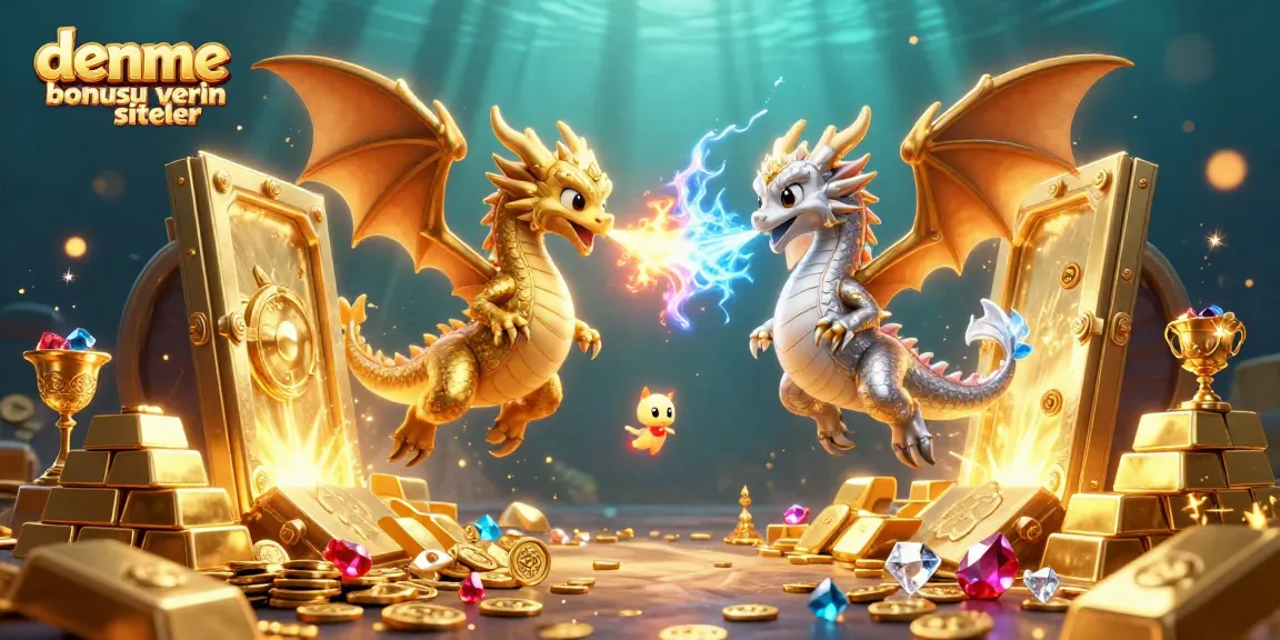 Engage with deneme bonusu veren siteler by exploring captivating 3D dragons amid gold and jewels.