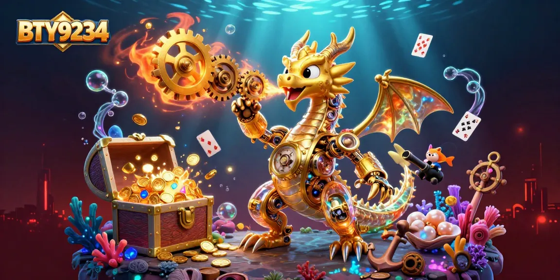 Win big with BTY9234 in this vibrant 3D casino-themed underwater scene.