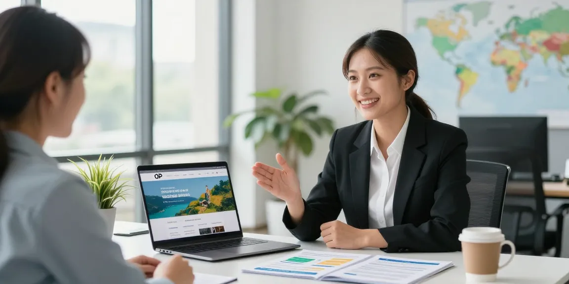 Engaging OP consulting session showcasing 오피코리아 services in a modern office.