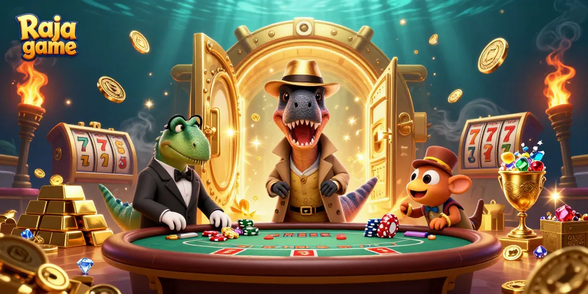 Win big with Raja game featuring sneaky dinosaurs at a dynamic blackjack table