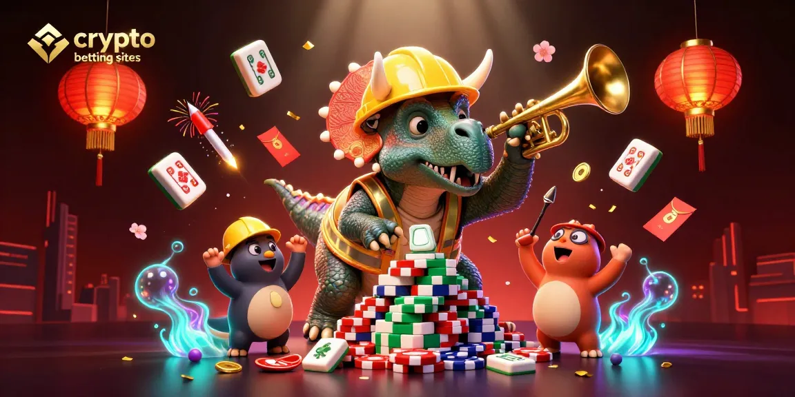 Pariez sur les sites de paris crypto avec une illustration animée festive et colorée des jeux de casino.